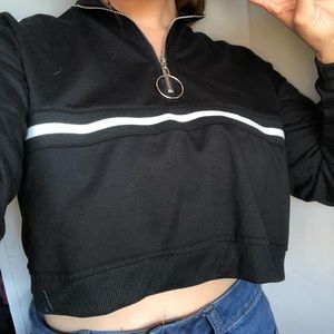Quarter Zipped Cropped Sweater